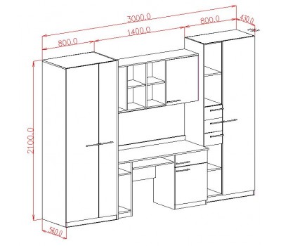Стенка №5 (3000*560*2100)